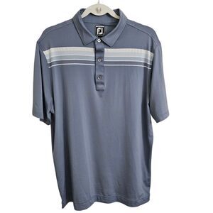 FootJoy Polo Shirt Mens Large Blue ProDry Performance Lisle Golf Athletic Fit